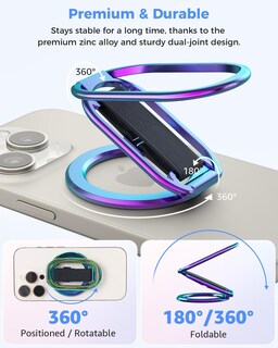 Foto 4 | Foto 4 | Soporte Magnético Magsafe Para Teléfono Con Empuñadura Y Soporte Superone Color Plateado - Venta Internacional.