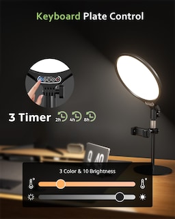Foto 4 | Foto 4 | Ring Light Aureday Regulable 10.5 Pulgadas Con Soporte Y Soporte Para Teléfono De 24 W - Venta Internacional.