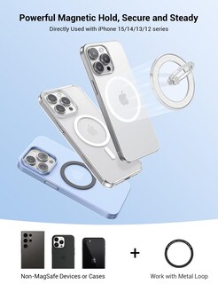 Foto 5 | Foto 5 | Soporte Magnético Yinhexi Para Teléfono Con Forma De Anillo Con Rotación De 360° Plateado - Venta Internacional.
