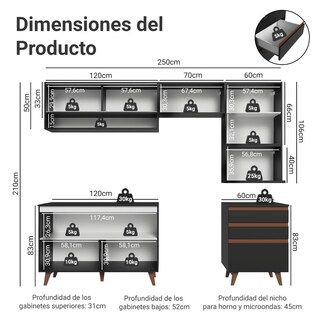 Foto 3 | Foto 3 | Cocina Integral Completa Modular Madesa Reims 250cm Nn 11