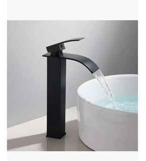 Foto 1 | Foto 1 | Grifo Alto Para Lavabo Negro Moderno Monomando Mezclador De Agua Fría Y Caliente Grifo De Baño Con Mangueras Incluidas