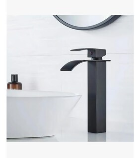 Foto 3 | Foto 3 | Grifo Alto Para Lavabo Negro Moderno Monomando Mezclador De Agua Fría Y Caliente Grifo De Baño Con Mangueras Incluidas