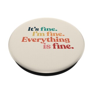 Foto 2 | Foto 2 | Empuñadura Adhesiva Sarcástica Sobre Salud Mental Con La Letra «i'm Fine» De Popsockets - Venta Internacional.