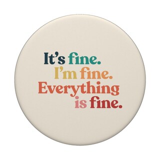 Foto 3 | Foto 3 | Empuñadura Adhesiva Sarcástica Sobre Salud Mental Con La Letra «i'm Fine» De Popsockets - Venta Internacional.
