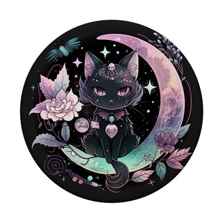 Foto 3 | Foto 3 | Adhesivo Popsockets Popgrip Moon Phases Crystal Witchy Black Cat - Venta Internacional.