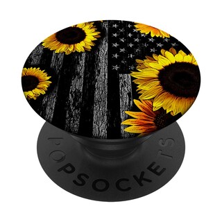Foto 1 | Foto 1 | Popsockets Popgrip Con Diseño De Girasoles Con Bandera Estadounidense Para Teléfonos Y Tabletas - Venta Internacional.