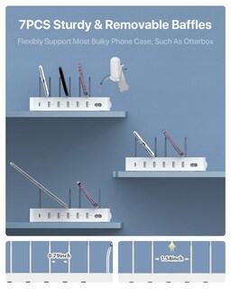 Foto 4 | Foto 4 | Estación De Carga Soopii Cs60-2211 60 W 6 Puertos Con 6 Cables Color Blanco - Venta Internacional.