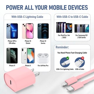 Foto 5 | Foto 5 | Cargador Essri De Carga Rápida Paquete De 3 Unidades 20 W Para Iphone 14 Color Rosa - Venta Internacional.