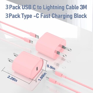 Foto 6 | Foto 6 | Cargador Essri De Carga Rápida Paquete De 3 Unidades 20 W Para Iphone 14 Color Rosa - Venta Internacional.