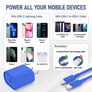 Foto 5 | Foto 5 | Cargador Rápido Essri Usb C De 20 W Para Iphone 14/13/12 Con Paquete De 2 Unidades De 6 Pies - Venta Internacional.