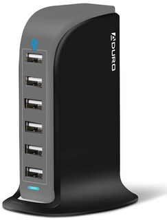 Foto 1 | Foto 1 | Estación De Carga Aduro De Escritorio Usb De 40 W Y 6 Puertos Color Negro Y Gris - Venta Internacional.
