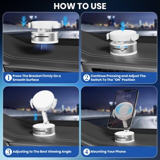 Foto 7 | Foto 7 | Soporte Magnético Al Vacío Para Teléfono Treefia Mejorado Ajustable En 360° - Venta Internacional.