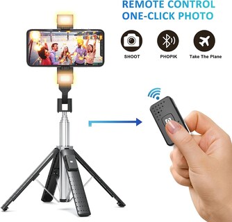 Foto 3 | Foto 3 | Trípode Selfie Stick Sanyaa De 41 Pulgadas Con Luz De Relleno Para Iphone Y Android - Venta Internacional.