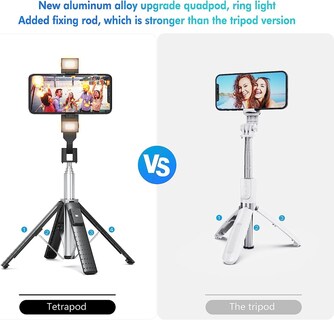 Foto 6 | Foto 6 | Trípode Selfie Stick Sanyaa De 41 Pulgadas Con Luz De Relleno Para Iphone Y Android - Venta Internacional.