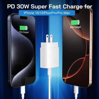 Foto 2 | Foto 2 | Adaptador De Carga Easdmn 30 W Paquete De 2 Unidades Cable Usb C De 2 M 110 V - Venta Internacional.