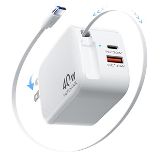 Foto 1 | Foto 1 | Cargador De Pared Uponsz Pd Fast De 40 W Con Cable Retráctil Tipo C - Venta Internacional.