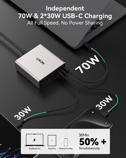 Foto 3 | Foto 3 | Estación De Carga Lixon Usb C 200 W 8 Puertos Cargador Rápido Gan - Venta Internacional.