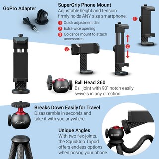 Foto 3 | Foto 3 | Trípode Xenvo Squidgrip Para Teléfono Celular Flexible Y Cámara De Acción - Venta Internacional.
