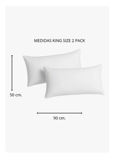 Foto 4 | Foto 4 | Almohada 2 Pack King Size Microfibra Media Blanco
