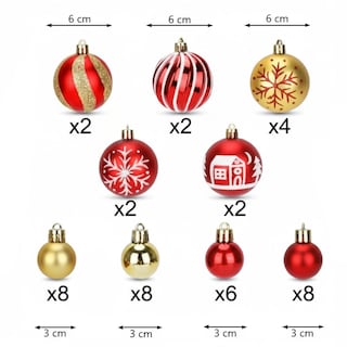 Foto 4 | Foto 4 | Esferas Navideñas De Cm-top 44 Piezas De 6cm Y 3cm