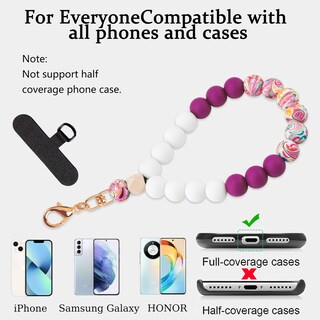 Foto 6 | Foto 6 | Correa De Muñeca Para Teléfono Lostars Con Cuentas De Silicona Color Ciruela - Venta Internacional.