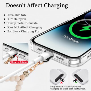 Foto 5 | Foto 5 | Correa De Muñeca Para Teléfono Lostars Con Cuentas De Silicona Color Caqui Diseño De Margarita - Venta Internacional.