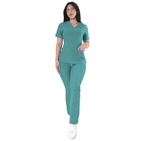 Conjunto Quirúrgico Antifluidos Jade Para Mujer Corte Recto