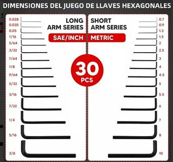Foto 2 | Foto 2 | Xtellar Juego De 30 Llaves Allen Profesionales - Resistentes Y Prácticas