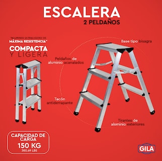 Foto 4 | Foto 4 | Escalera Plegable Gila 2 Peldaños