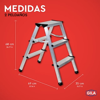 Foto 7 | Foto 7 | Escalera Plegable Gila 2 Peldaños