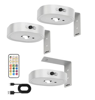 Foto 1 | Foto 1 | ''lámparas De Techo Rgb Inalámbricas Con Control Y Recarga Tipo C Paquete De 3 Plata ''