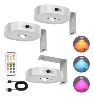 Foto 2 | Foto 2 | ''lámparas De Techo Rgb Inalámbricas Con Control Y Recarga Tipo C Paquete De 3 Plata ''