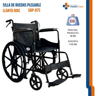 Foto 5 | Foto 5 | Silla De Ruedas Plegable Tradicional Todo Terreno Para Adulto Soporte De Hasta 110kg Ultra Ligera Llanta Tipo Mac