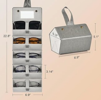 Foto 2 | Foto 2 | Xtellar Estuche Organizador De Gafas De Sol Plegable Y Portátil De Viaje Con 5 Ranuras Armario Ideal Para Tu Colección