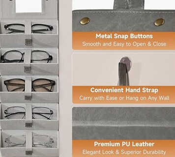 Foto 4 | Foto 4 | Xtellar Estuche Organizador De Gafas De Sol Plegable Y Portátil De Viaje Con 5 Ranuras Armario Ideal Para Tu Colección