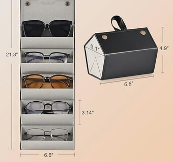 Foto 2 | Foto 2 | Xtellar Estuche Organizador De Gafas De Sol Plegable Y Portátil De Viaje Con 5 Ranuras Armario Ideal Para Tu Colección