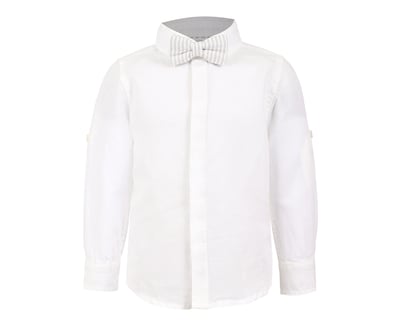 Foto 1 | Foto 1 | Camisa Con Pajarita Manga Larga Para Bebe Niño 716150 Blanca