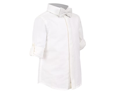 Foto 3 | Foto 3 | Camisa Con Pajarita Manga Larga Para Bebe Niño 716150 Blanca