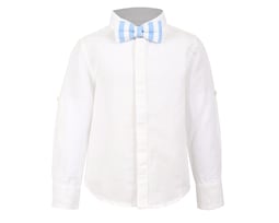 Camisa Con Pajarita Para Bebe Niño 716048 Blanca