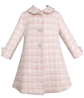 Foto 2 | Foto 2 | Abrigo Rosa Con Beige Tweed Para Niña Pequeña