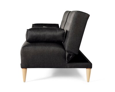 Foto 4 | Foto 4 | Sofá Cama Makora Queen Con Memory Foam Color Negro Lino Respaldo Reclinable De 3 Posiciones