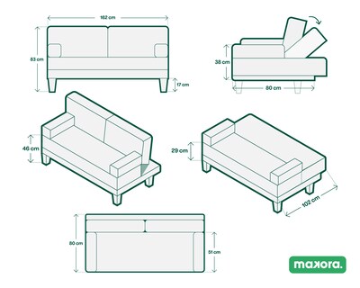 Foto 7 | Foto 7 | Sofá Cama Makora Queen Con Memory Foam Color Negro Lino Respaldo Reclinable De 3 Posiciones