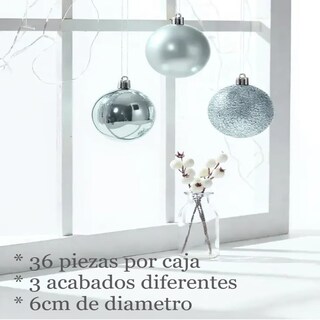 Foto 3 | Foto 3 | Esferas Navideñas De Cm-top 36 Piezas De 6cm De Color Plateado