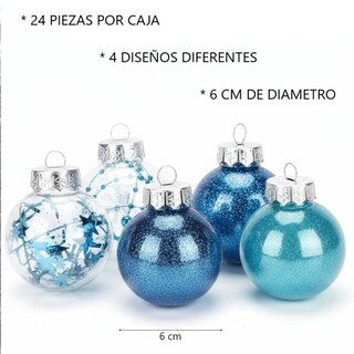 Foto 4 | Foto 4 | Esferas Navideñas De Cm-top 24 Piezas De 6cm De Color Azul