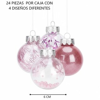 Foto 4 | Foto 4 | Esferas Navideñas De Cm-top 24 Piezas De 6cm De Color Rosa