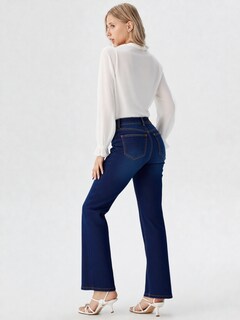 Foto 2 | Foto 2 | Jeans OBS Dama Wide Leg con Costura Trasera Azul