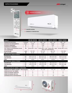 Foto 3 | Foto 3 | Mini Split On/off Nex Blanco Solo Frío 18000 Btu 220 V R410a 12 Seer Series