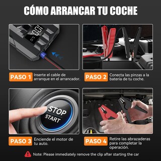 Foto 5 | Foto 5 | Arrancador De Batería 3000 A 20000mah Portátil Negro