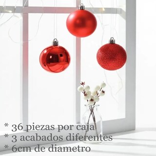 Foto 3 | Foto 3 | Esferas Navideñas De Cm-top 36 Piezas De 6cm De Color Rojo