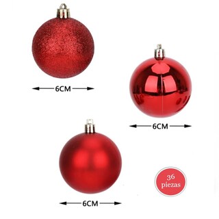 Foto 5 | Foto 5 | Esferas Navideñas De Cm-top 36 Piezas De 6cm De Color Rojo